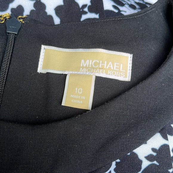 MICHAEL Michael Kors Gemma Floral Print Ponte Fit & Flare Dress in Navy Sz 10 - Picture 7 of 8